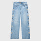 Homme + Femme Bunny Denim Jeans - Blue for men, designed with a slim fit and distressed details, perfect for a casual yet stylish look