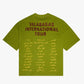 Valabasas Journey Grass Green Oversized Tee - Front view of the oversized tee with a crew neckline and loose fit in a vibrant grass green color