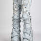 Stylish Guapi Aqua Blue Stacked Premium Denim Jeans with faded wash and modern design