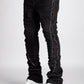 Guapi Iron Grey Stacked Zipped Denim Jeans - Slim fit, zipper details, and stacked design