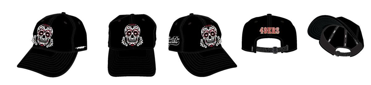 Pro Standard San Francisco 49ers Sugar Skull Strapback Hat - Black (FS47410949-BLK)