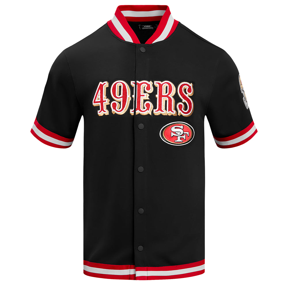 Pro Standard San Francisco 49ers Classic Warm Up Jacket - Black/Red jacket front view with team logo and colors