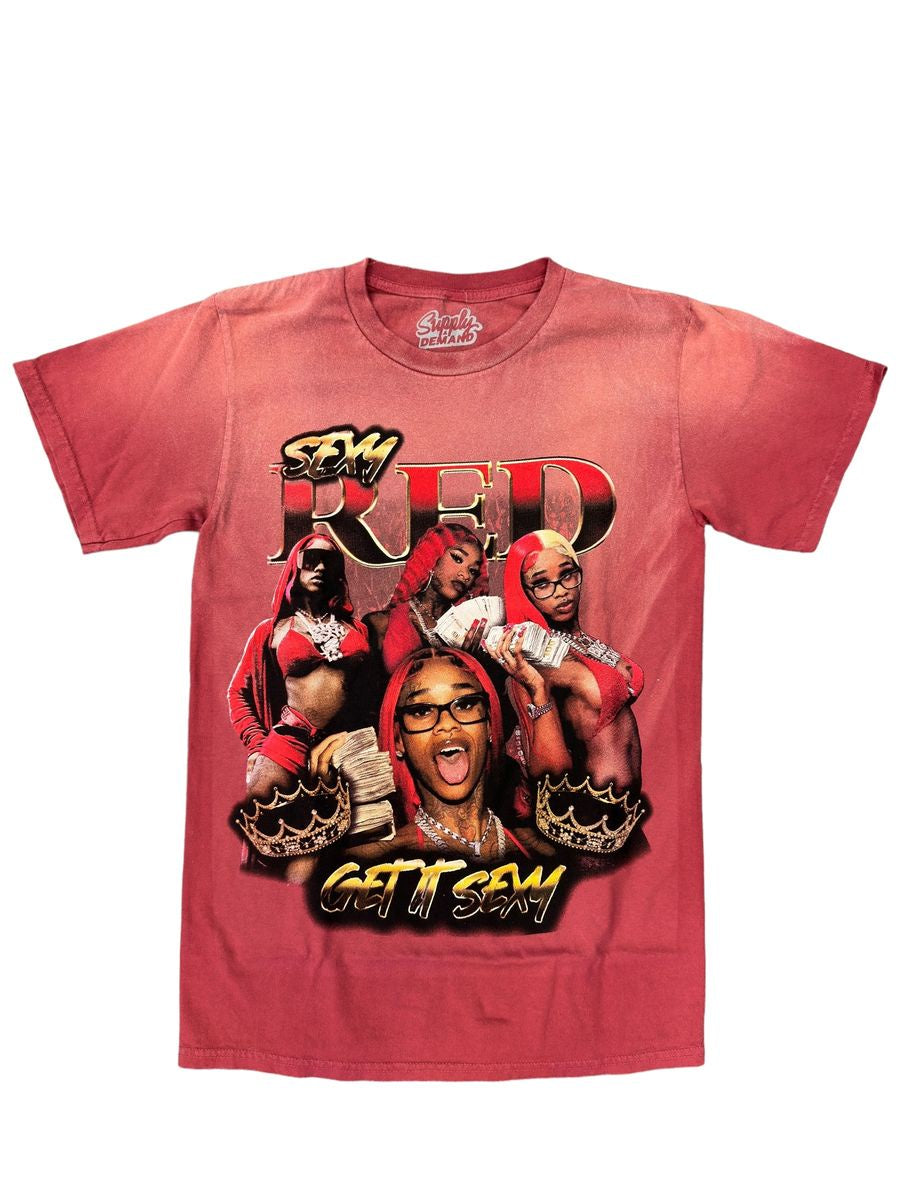 Stylish and bold SupplyXDemandCO Sexyy Red Tee in vibrant red color