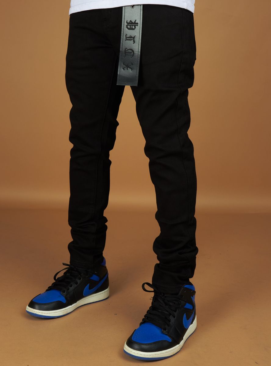 High-quality Jet Black Denim (BONE215) Politics Jeans Bone Skinny Fit for a modern look