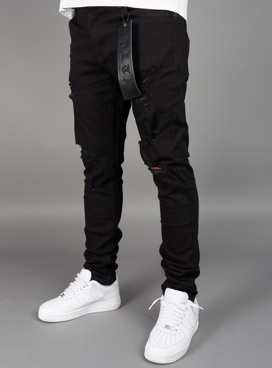 Politics Jeans Doom Skinny Fit Jet Black Denim (DOOM215)