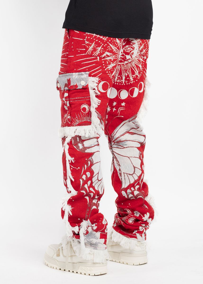  Stylish and unique Guapi Blood Red Tapestry Pants perfect for casual or dressy occasions