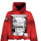 Red hoodie with a bold 'DRUGS' print from the JETLYFE Drugs collection