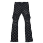 Front view of VC755 Black Denim jeans with cargo pockets