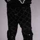 Fashionable and trendy VC755 Black Denim jeans with intricate rhinestone design