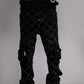 Detailed shot of Vicious Two Tone Rhinestone Cargo Flare Denim Jeans
