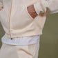 EPTM Perfect Baggy Fleece Pants in Cream with bonded fleece fabric
