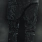 VC805 Black denim jeans with a trendy flare cut