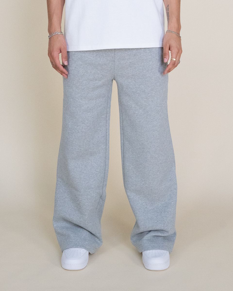 EPTM Perfect Baggy Fleece Pants in Heather Grey with Drawstring Waistband