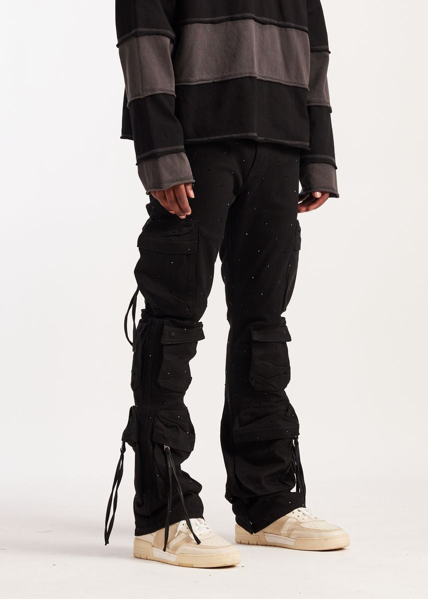 Embellish Icey Black Hawk Cargo Denim Jeans (EMB-S26-26)