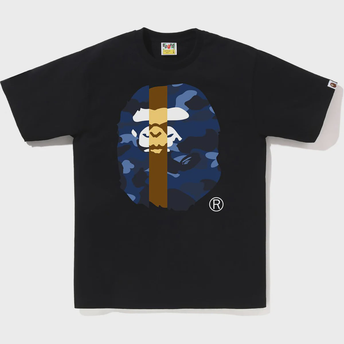 BAPE Color Camo Transform Big Ape Head Tee - Black/Navy