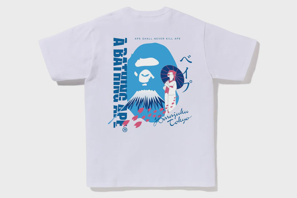 White BAPE Japan Souvenir Tee from SS25 collection, brand new deadstock