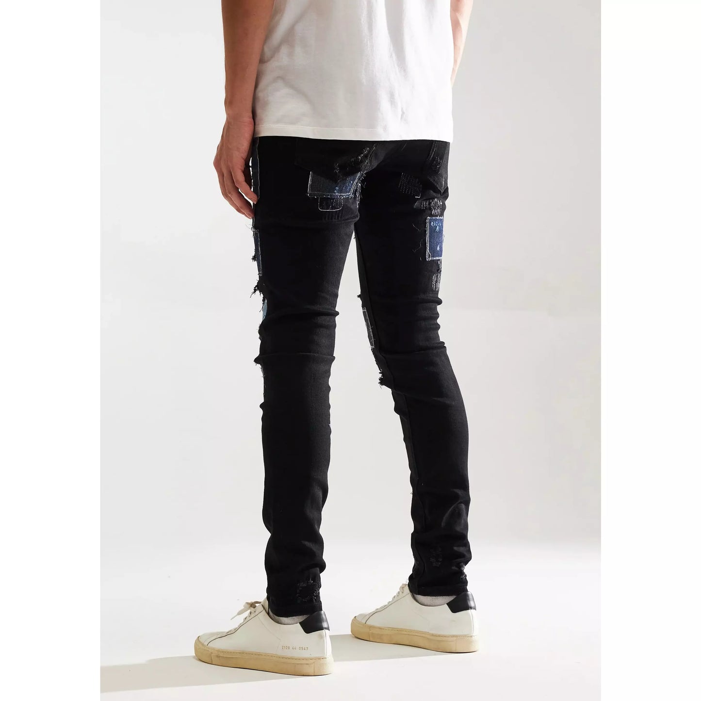 Embellish Black Patchwork Silas Denim Jeans (EMBF221-107)