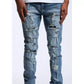 Crysp Hitch Plaid Blue Denim Jeans w/Tears (CRYSPHOL21-15)
