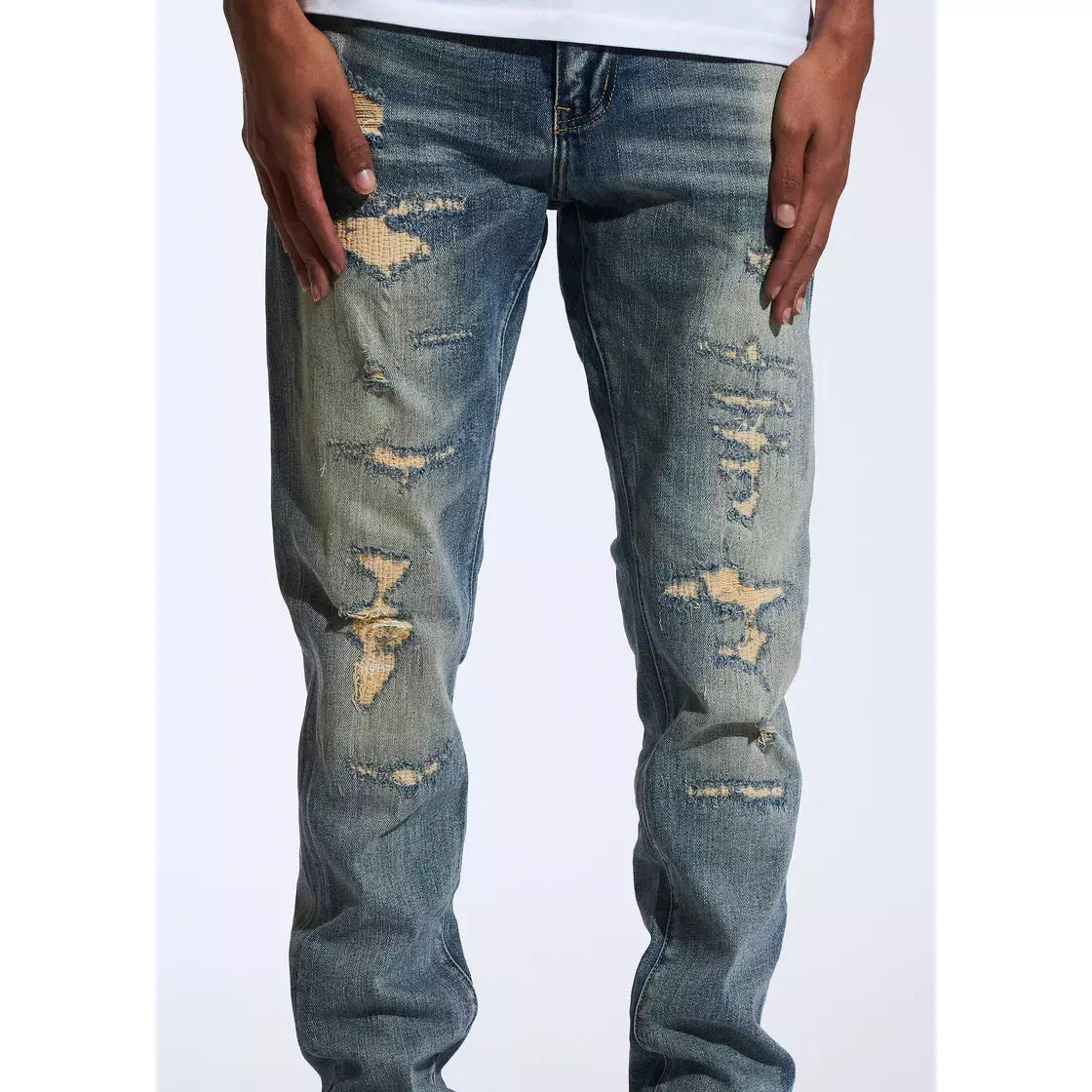 Crysp Atlantic Blue Denim Jeans w/Tears (CRYSPHOL21-22)