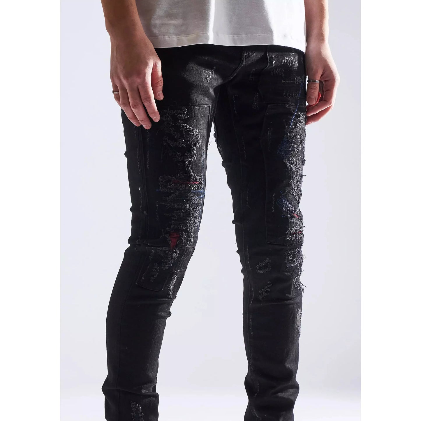 Embellish Barker Black Ripped Denim Jeans (EMBHOL21-1-16)