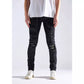 Embellish Oden Ripped Black Denim Jeans (EMBHOL21-1-26) featuring distressed detailing and a classic black wash for a stylish, edgy look