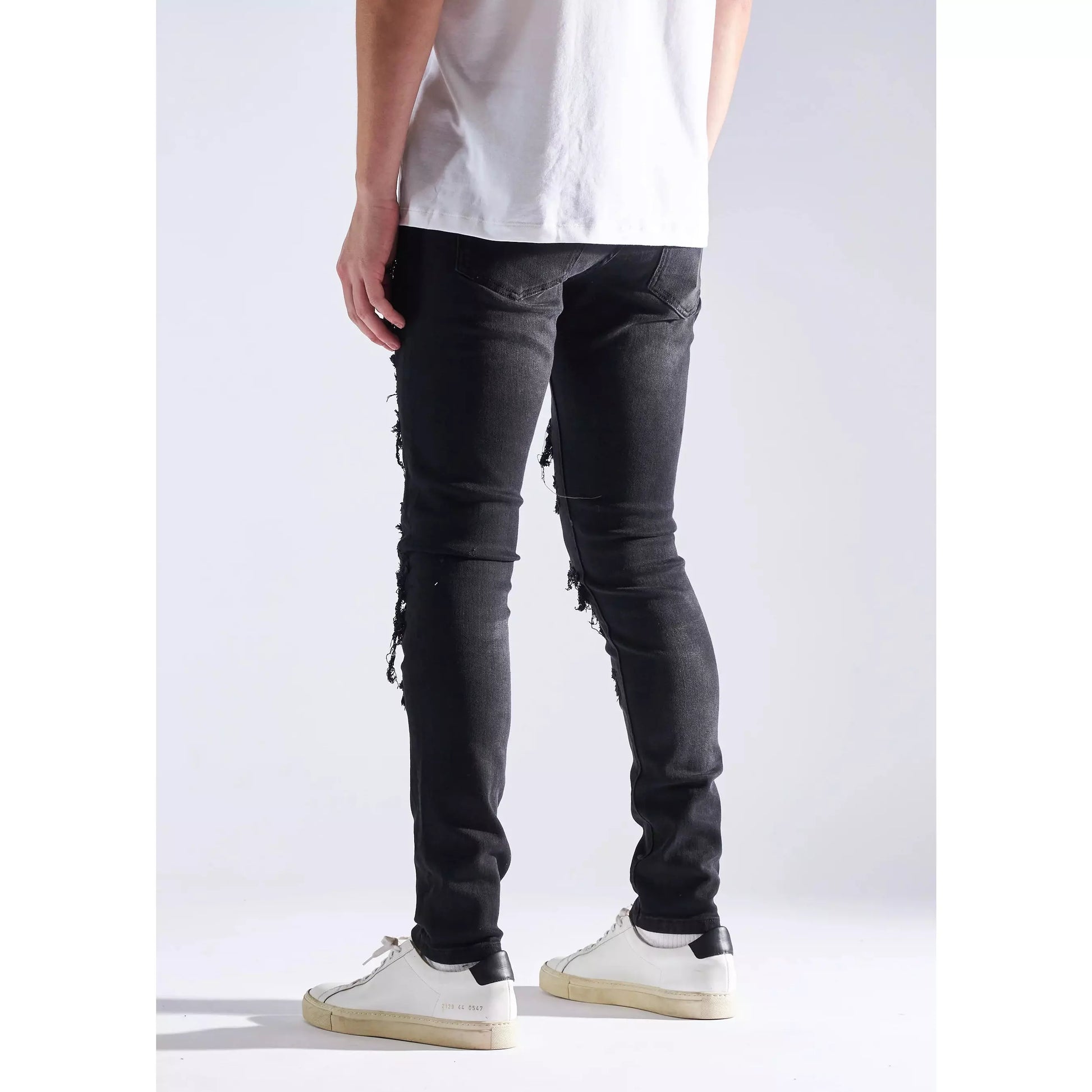 High-quality Embellish Oden Ripped Black Denim Jeans for a fashionable look