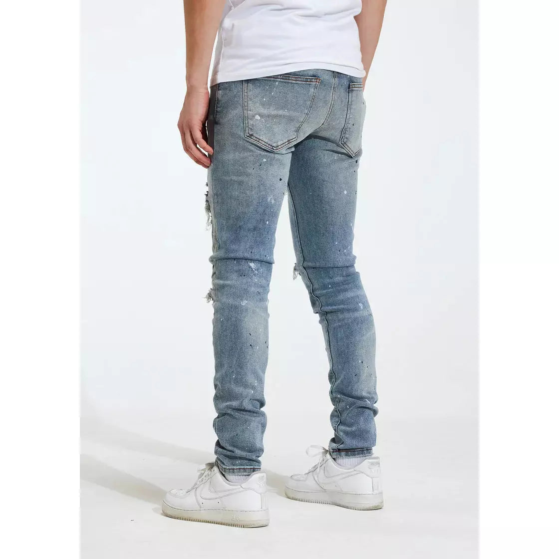 Stylish Crysp Denim Blue Arctic Jeans with Eye-catching Distressed Finish