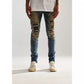 Embellish Ethan Rip & Repair Denim Jeans in light blue wash with distressed details