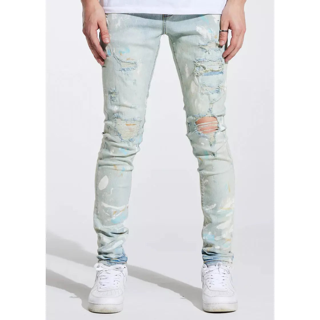 Crysp Denim Atlantic Blue Paint Denim Jeans (CRYSPSP221-104)