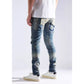 EMBHOL21-2-8 denim with a vintage wash and classic five-pocket styling