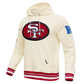 Pro Standard San Francisco 49ers Retro Classic FLC Pro Hoodie - Eggshell/Red (FS4543591-ERD)