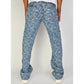 Relaxed fit blue jacquard Politics Jeans by Beckman521, perfect for casual comfort and stylish versatility