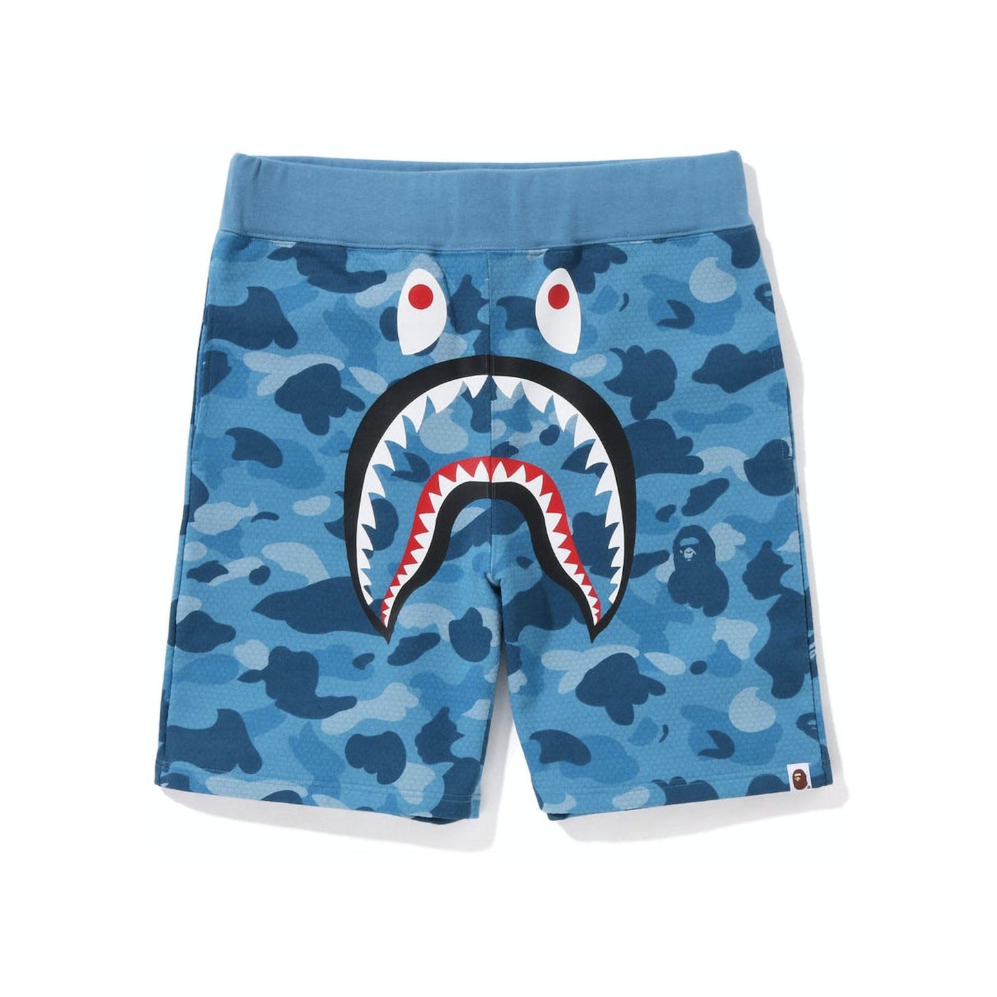 BAPE Honeycomb Camo Shark Sweat Shorts - Blue