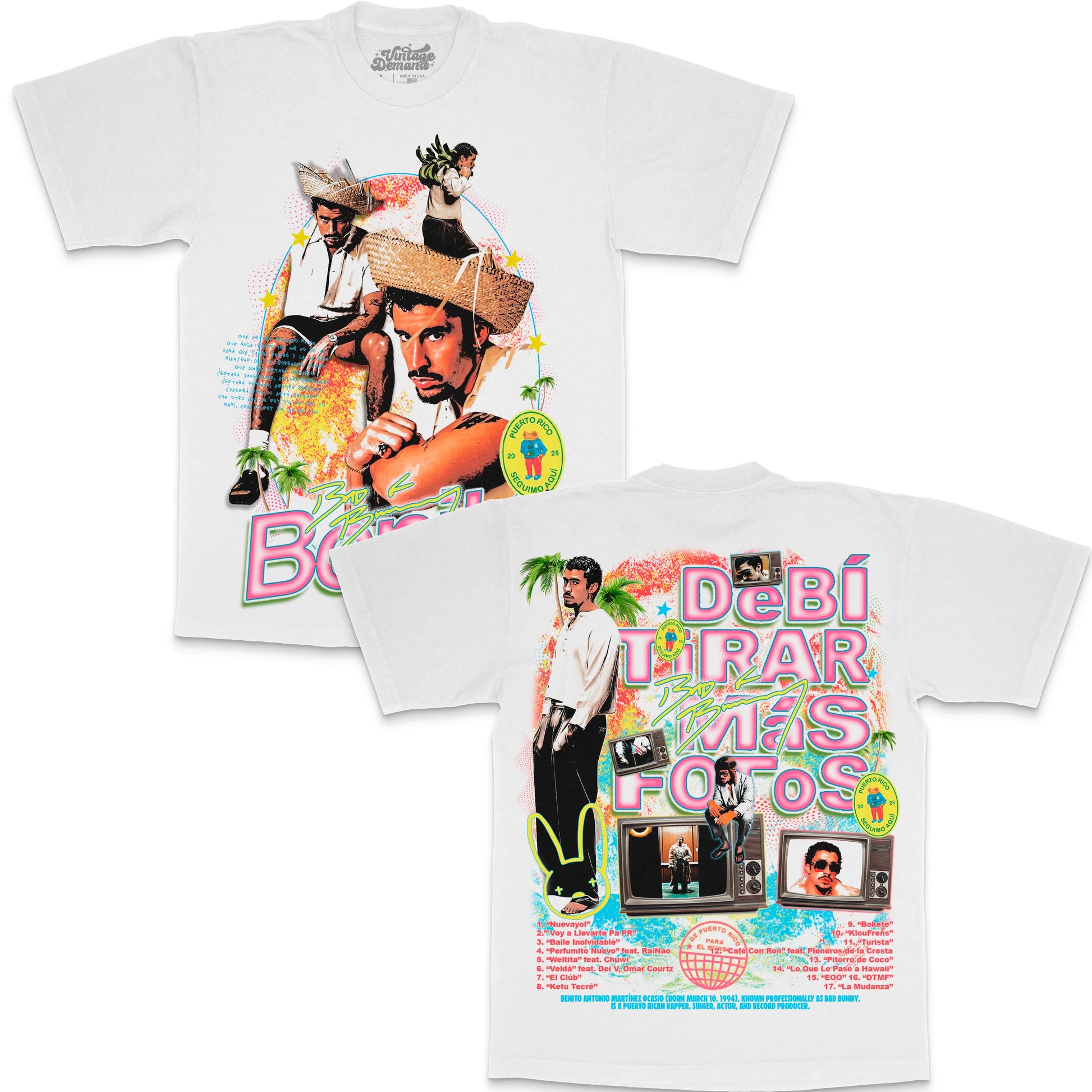 Vintage demand Benito white tee shirt with oversized fit and dropped shoulder design