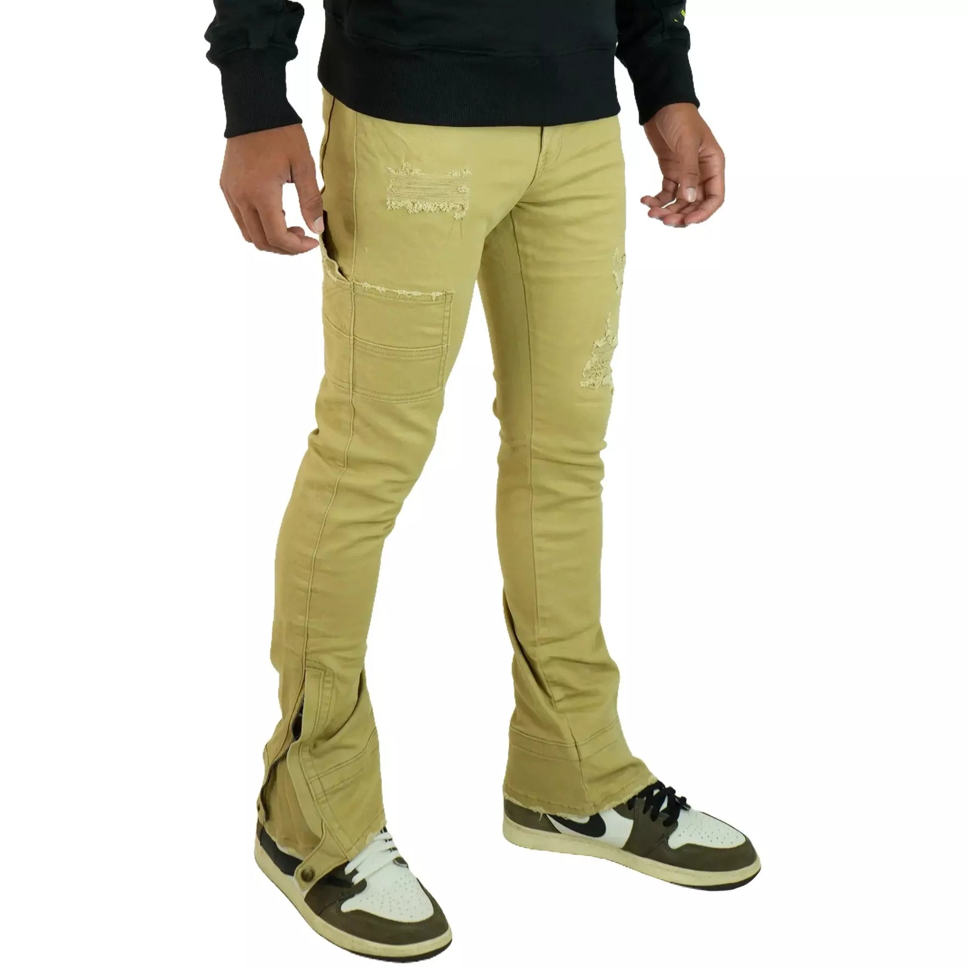 Trendy and stylish PR-WB-1208 Cargo Zipper Flare Pants