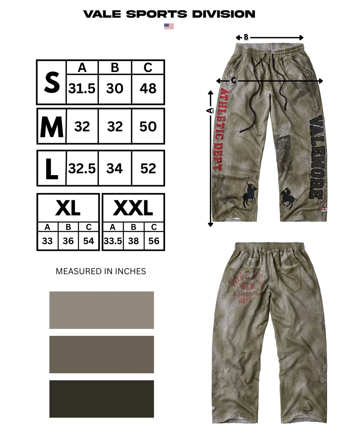 Vale "Castle" Olive Green Sweatpants