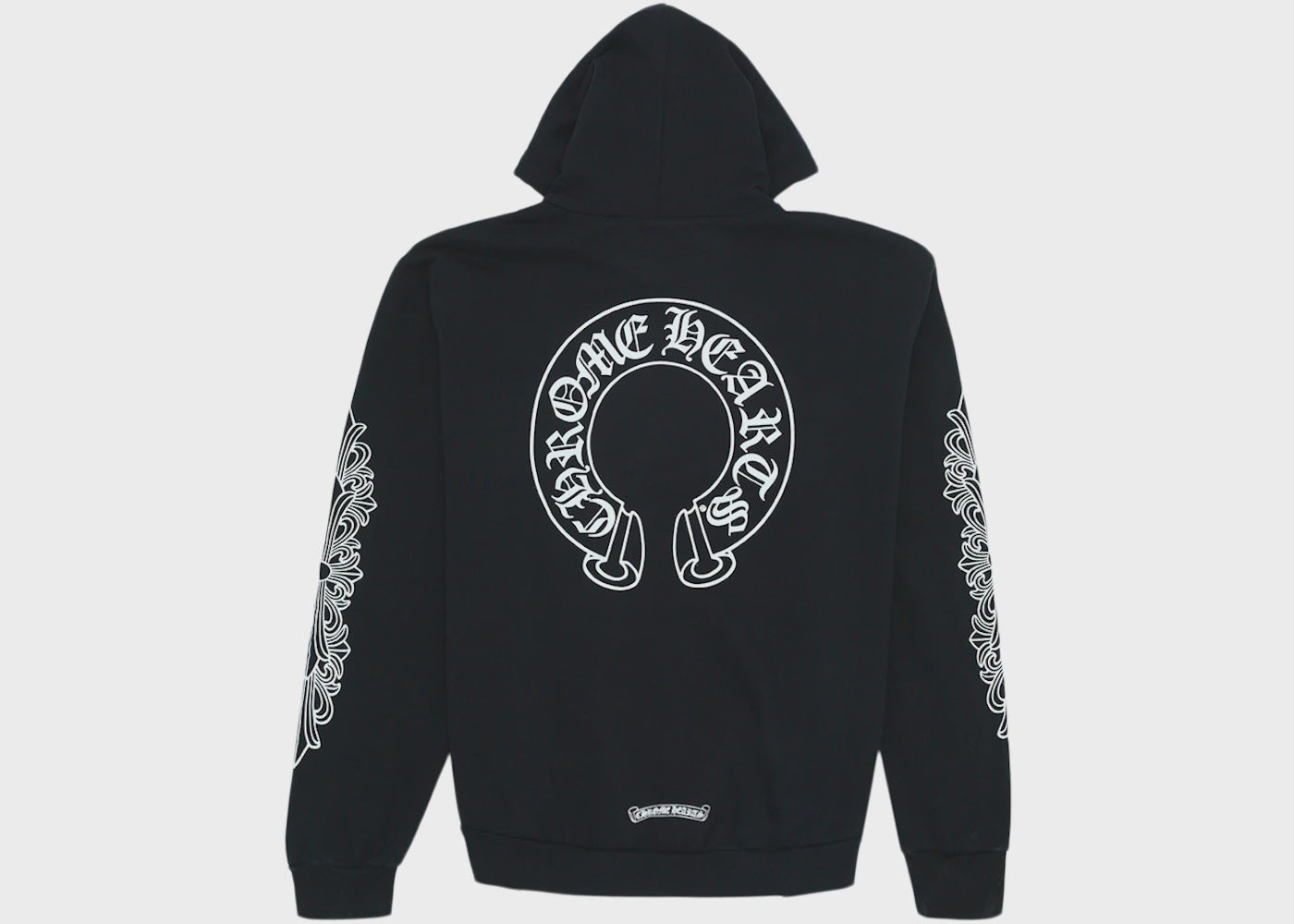 Black Chrome Hearts Horse Shoe Floral Hoodie with intricate design