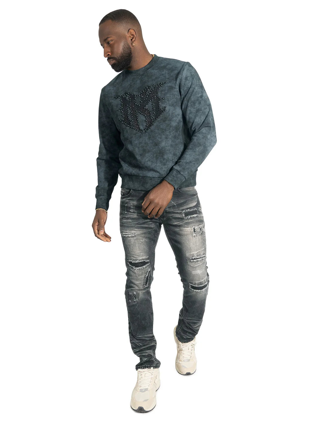 Makobi Ripped Black Wash Jeans (M1975)