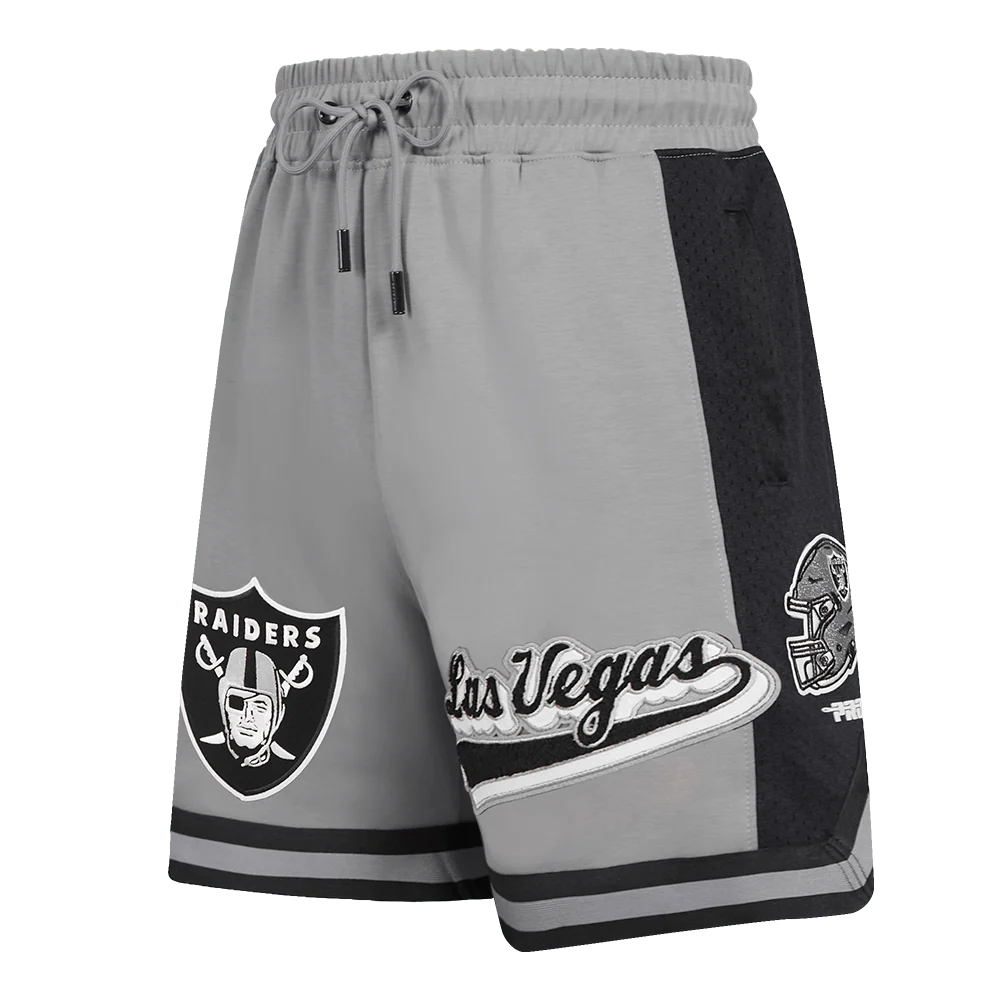 Pro Standard Las Vegas Raiders Script Tail Double Knit 2.0 Short - Gray/Black (FOR3410133-GBL)