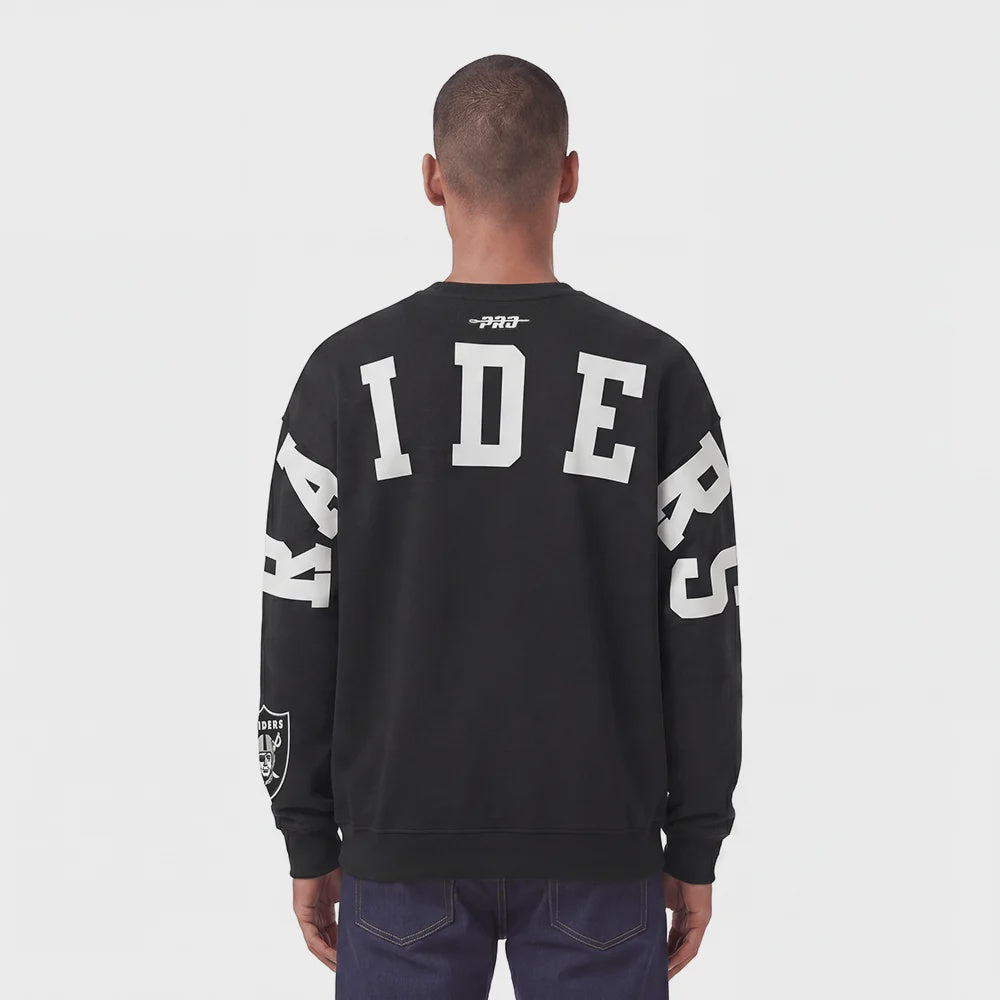 Pro Standard Las Vegas Raiders Wingspan Drop Shoulder Crewneck - Black (FOR5410451-BLK)