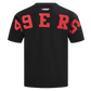 San Francisco 49ers Wingspan Drop Shoulder Tee in black featuring team logo and cotton jersey fabric