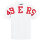 Pro Standard San Francisco 49ers Wingspan Drop Shoulder Tee in white cotton jersey