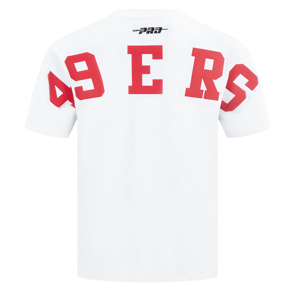 Pro Standard San Francisco 49ers Wingspan Drop Shoulder Tee in white cotton jersey