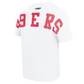 San Francisco 49ers Wingspan drop shoulder T-shirt in white with team branding by Pro Standard