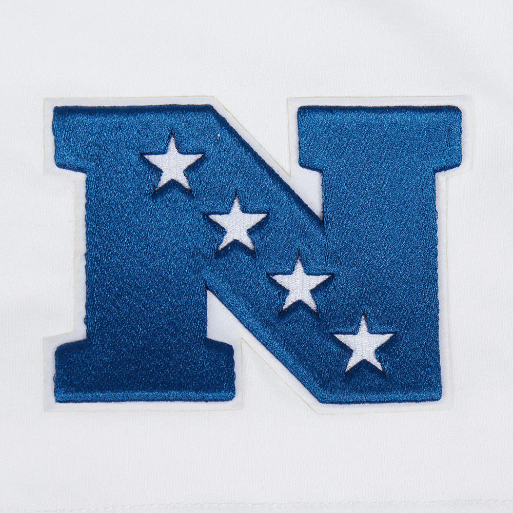 White cotton jersey Pro Standard 49ers Wingspan Tee with comfortable drop shoulder design