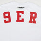 San Francisco 49ers Wingspan Drop Shoulder Tee by Pro Standard featuring cotton jersey material in white