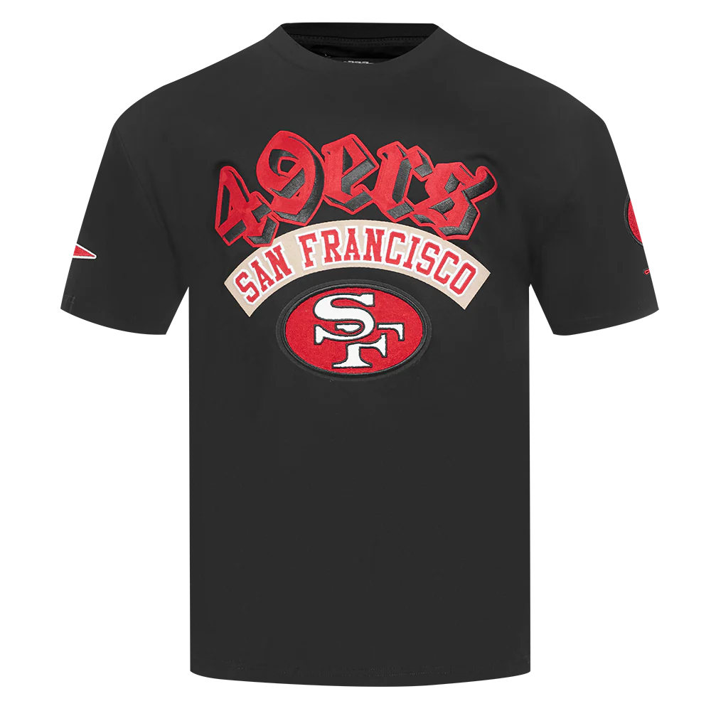 Pro Standard San Francisco 49ers Best Of Men's CJ Drop Shoulder Tee in black fabric