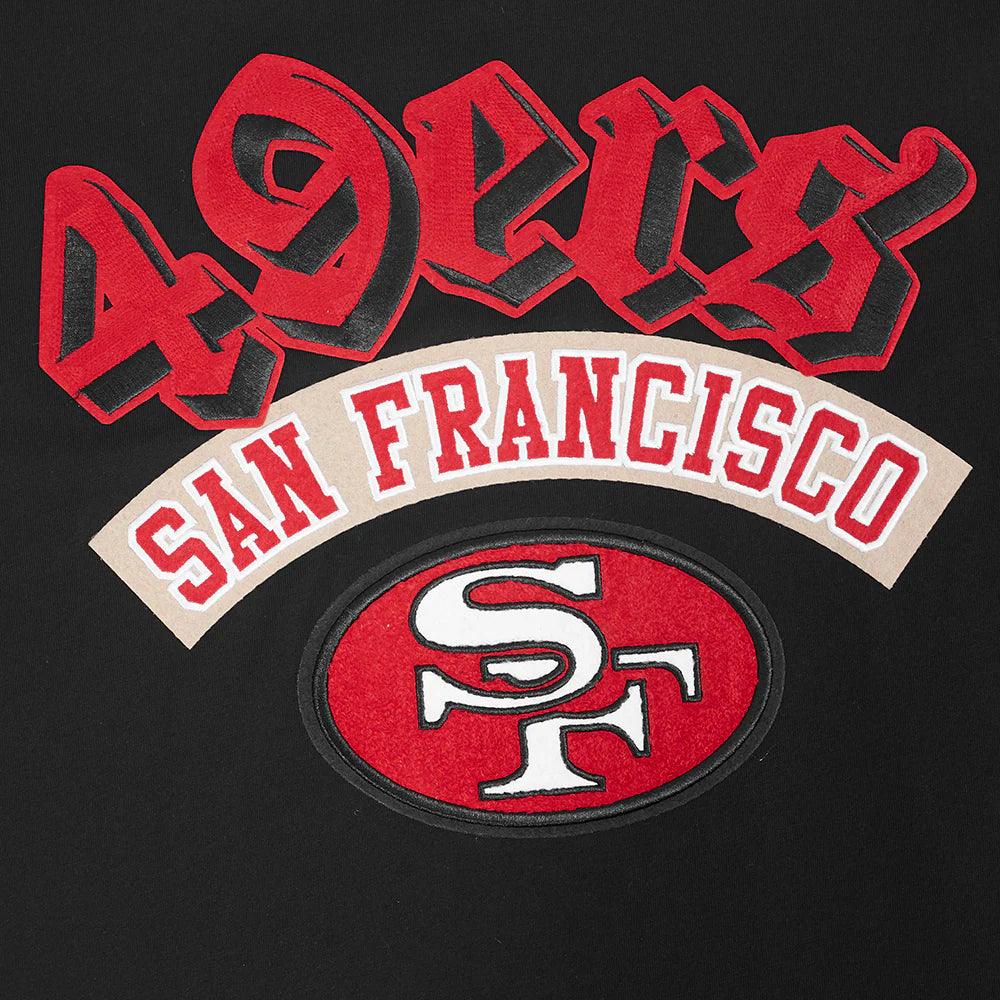 Back view of the black Pro Standard San Francisco 49ers Best Of Tee with embroidered team emblem