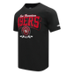 Black Pro Standard tee featuring San Francisco 49ers team emblem and badge design