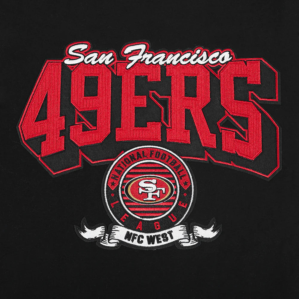 High-quality black Pro Standard San Francisco 49ers team badge T-shirt for sports fans